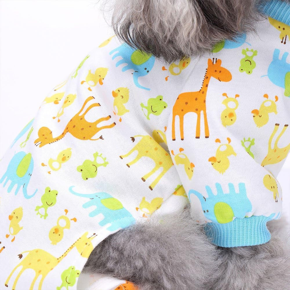 2-Pack Dog Clothes Dogs Cats Onesie Soft Dog Pajamas Cotton Puppy Rompers Pet Jumpsuits Cozy Bodysuits for Small Dogs and Cats