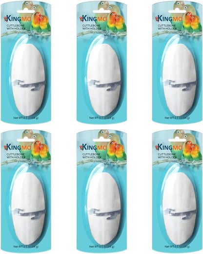 5"-5.5" Bird Cuttlebone for Parakeets, Cuddle Bone with Metal Holder, Cuttlefish Bone for Sharp Beaks, Natural Birds Calcium for Parrots Cockatiels Budgie, 6 Pcs