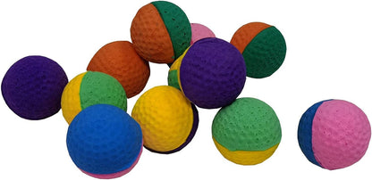 YUNTENG (12PCS Golf Two-Color Pet Ball Foam Sponge Ball Cat Toy Soft, Bouncy , Noise Free.