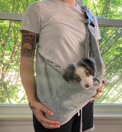 Small Dog Carrier Sling Cat Sling,Adjustable Strap Hand Free Pet Puppy for Outdoor Traveling Subway (Gray, Snap)