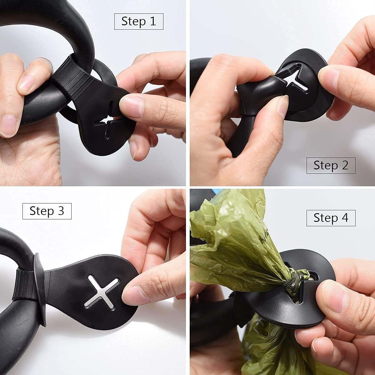 360PCS Dog Poop Bags, Strong Waste Bag Doggy Bags, Extra Thick Poop Bags for Walking Dog with 2PCS Silicone Dog Poop Bag Holder, 360 Bags in Total, Lavender-Scented Black
