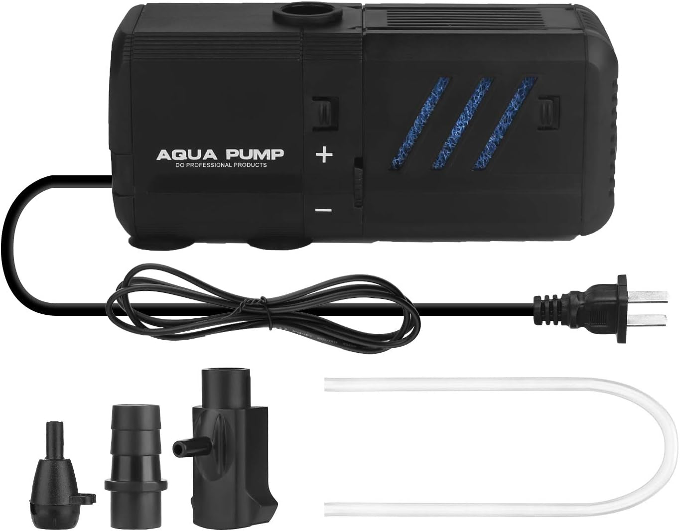 Submersible Aquarium Internal Filter 6W, Adjustable Fish Tank Filter with 132 GPH Water Pump for 1-10 Gallon Fish Tank Black