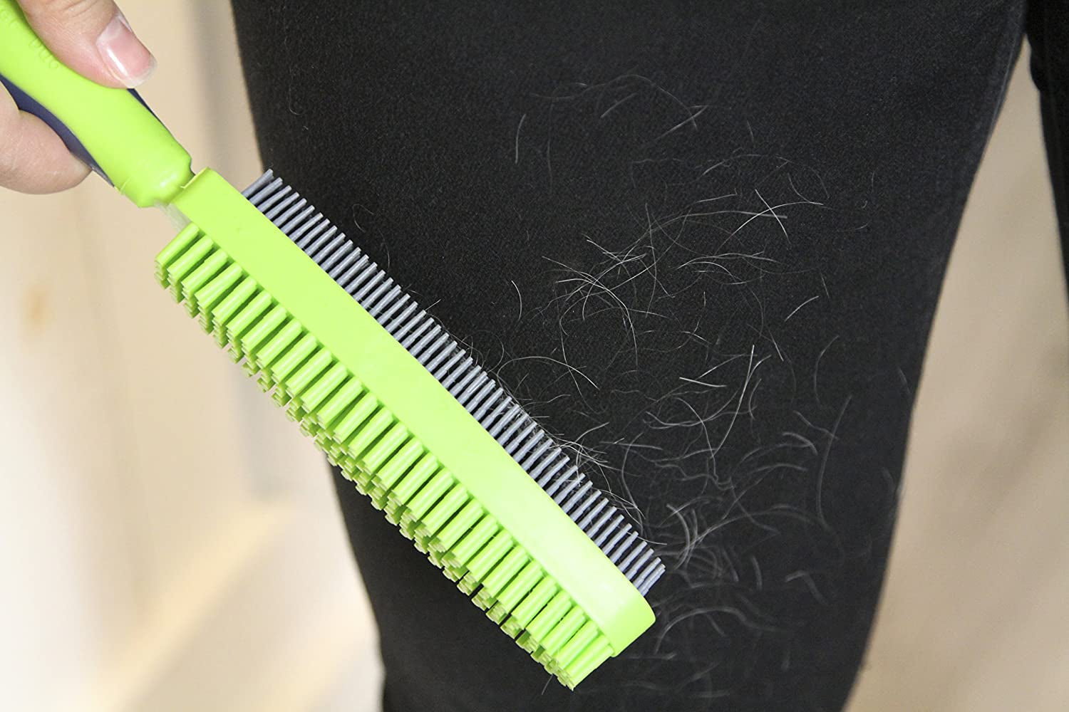 Duo Pet Hair Rubber Brush, Dual Sided to Easily Remove Fur and Lint from Clothing and Upholstery, Thick Bristles Groom Dogs and Cats, Easy to Clean, Colors May Vary