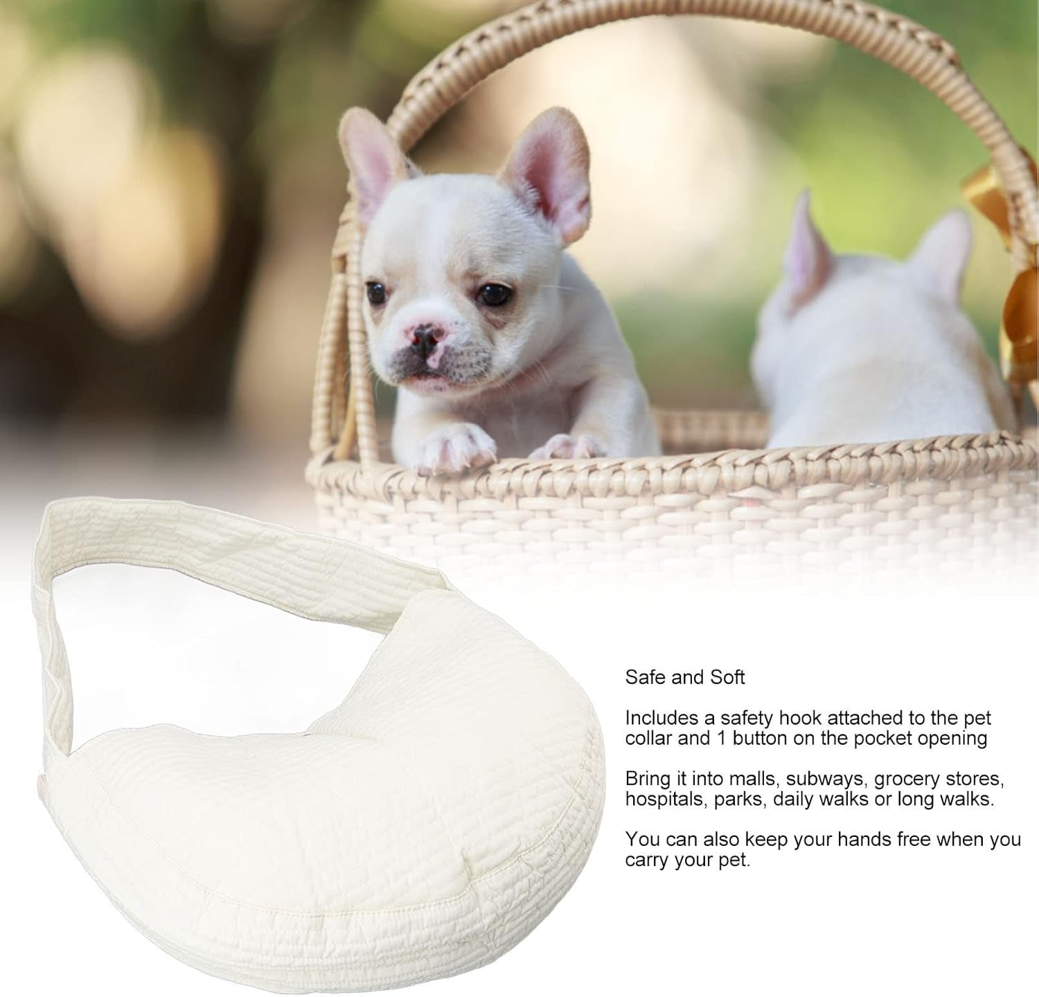 Dog Sling Carrier, Portable One Shoulder Pet Backpack Cat Carrier Bag with Widened Shoulder Strap for Outdoor Travel Small Dogs Puppy Cat (L)