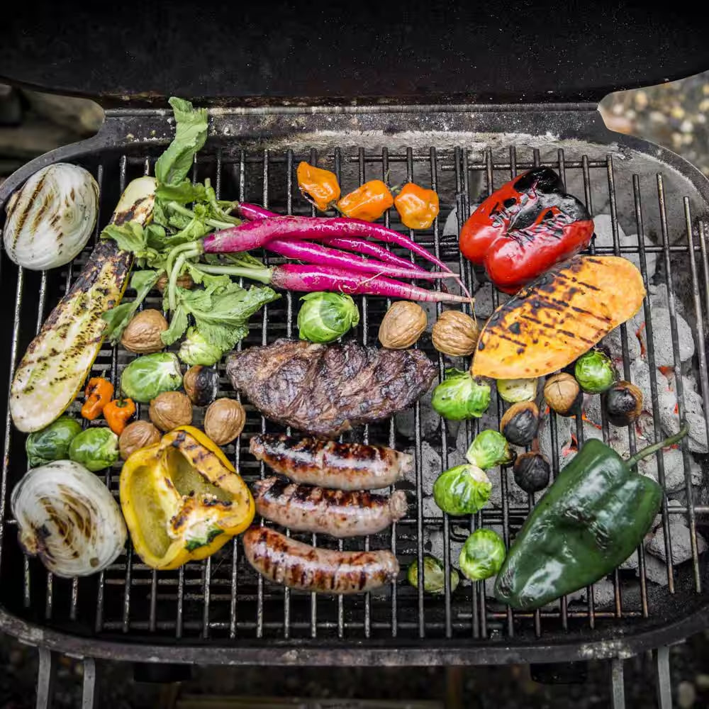 PK-TX Portable Cast Aluminum Charcoal Grill and Smoker in Gray Silver