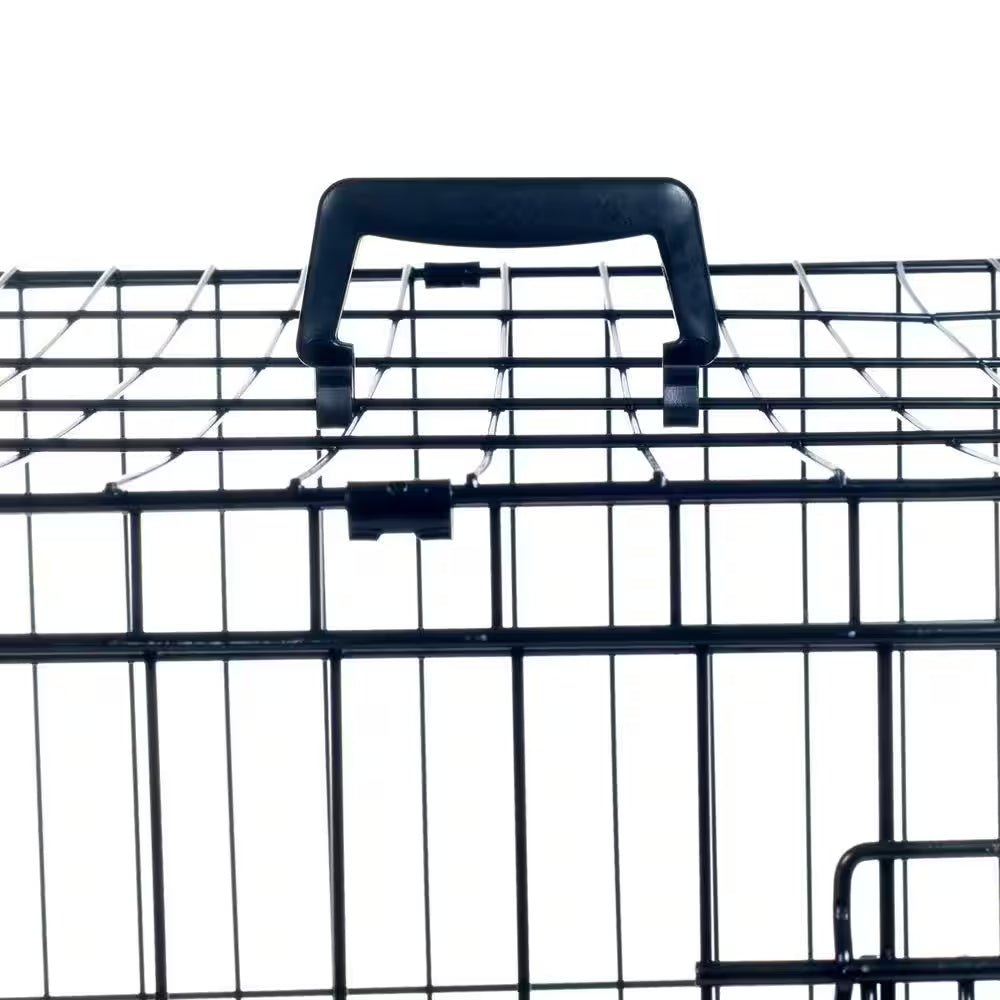 42 In. X 28 In. Foldable Dog Crate Cage with 2 Door