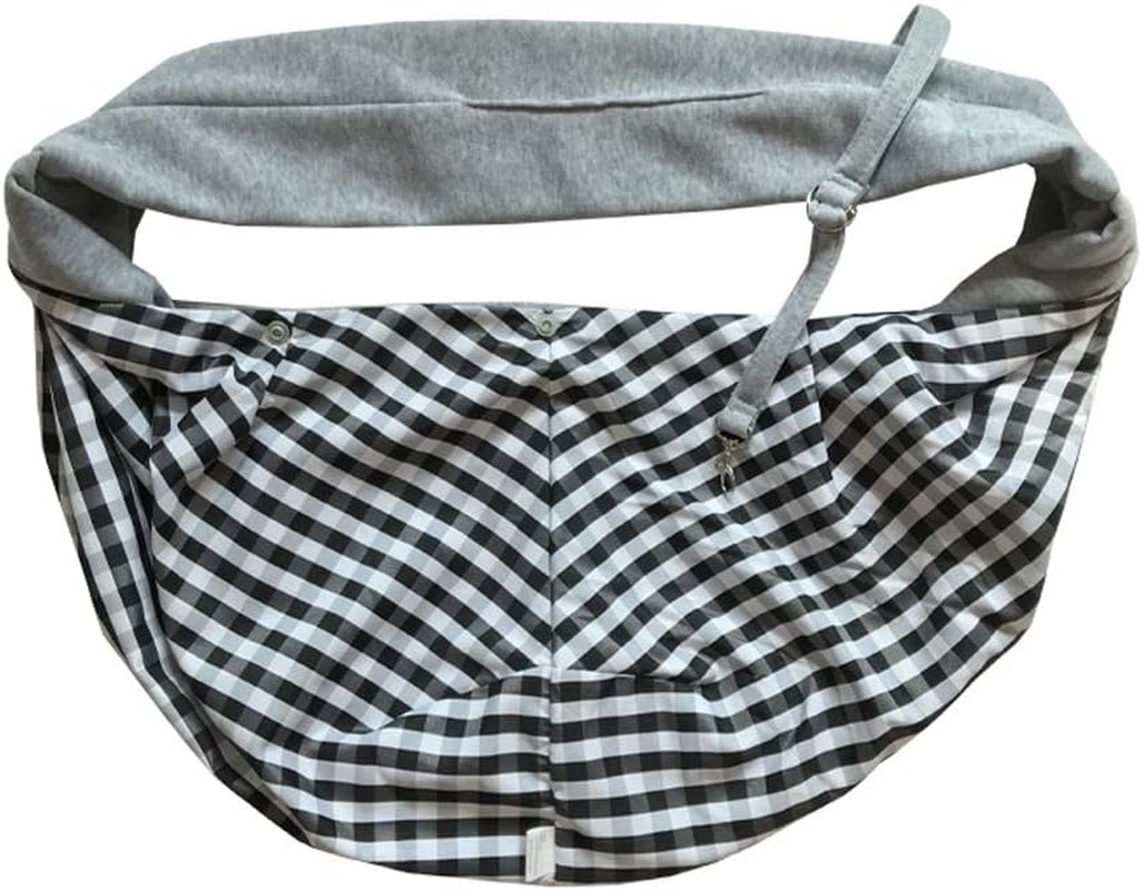 Dog Sling Carrier Shoulder Bag for Pets with Mobile Phone Pocket Safety Buckle Security Lock, Suitable for Puppy, Small Dogs, and Cats for Outdoor Travel (Grey)