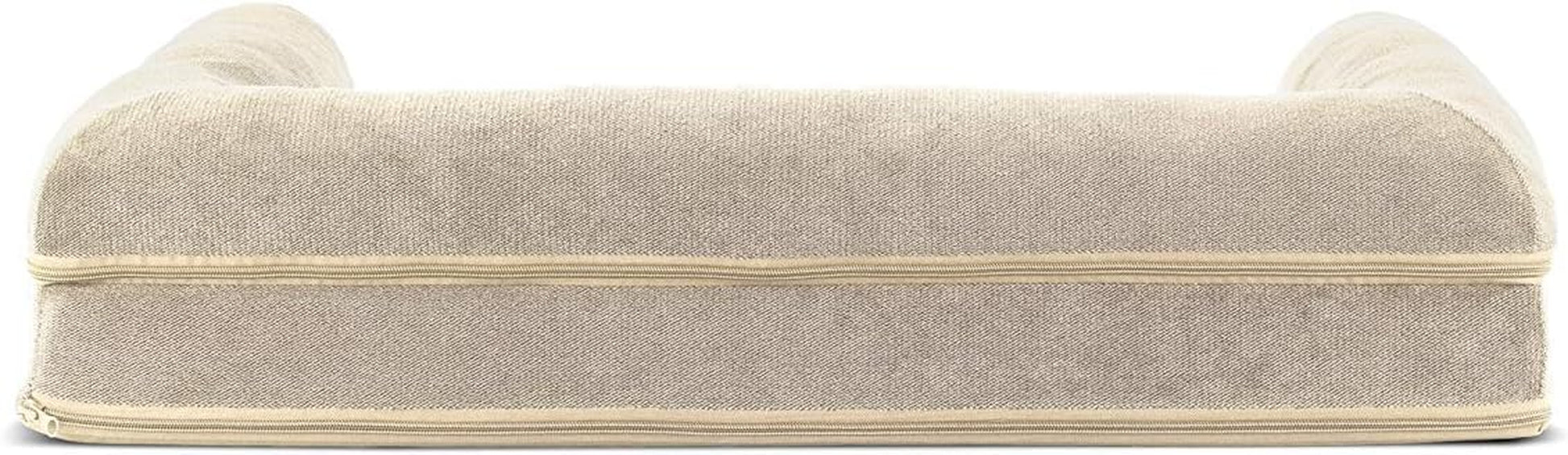 Cooling Gel Dog Bed for Medium/Small Dogs W/ Removable Bolsters & Washable Cover, for Dogs up to 35 Lbs - Sherpa & Chenille Sofa - Cream, Medium