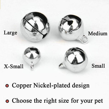 4 Sets Cat Bell for Dog Collar Charm Training Pet Pendant Accessories with 2 Pack Stainless Steel Dog Tag Clips(2 Small Silver)
