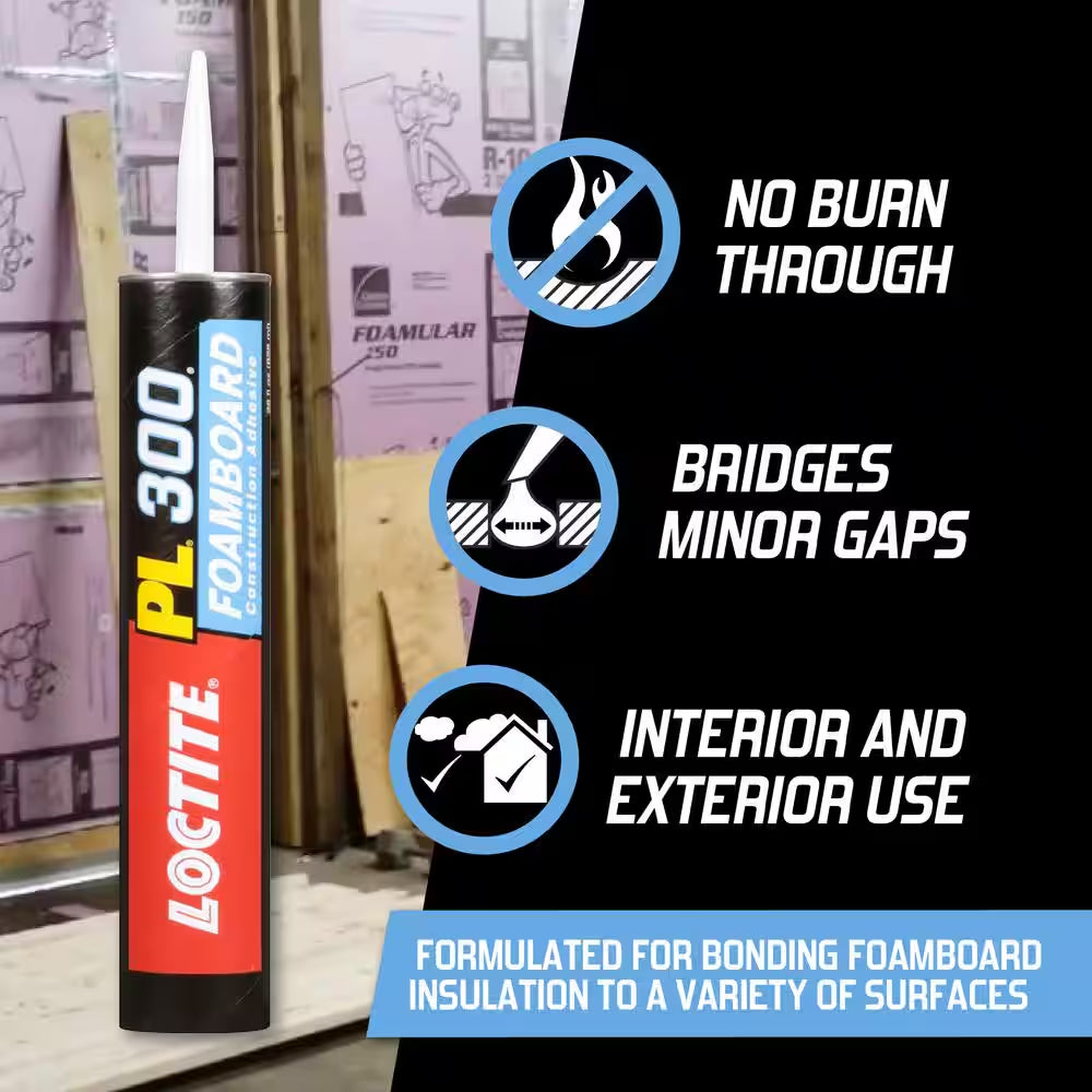 PL 300 Foamboard 10 Oz. Latex Construction Adhesive Blue Cartridge (12 Pack)