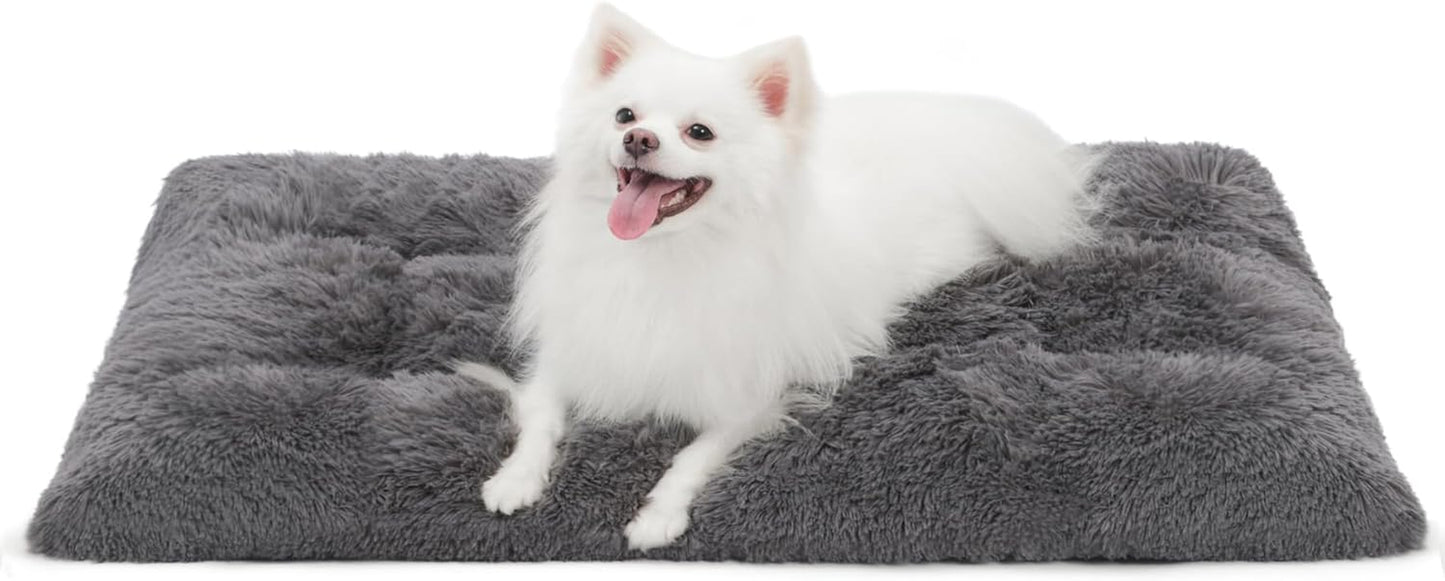Medium Dog Bed Crate Pad Mat for Cages Washable Bed for Medium Small Size Dog Soft Kennel Pad Anti-Slip Pet Bed,30" X 20",Dark Grey