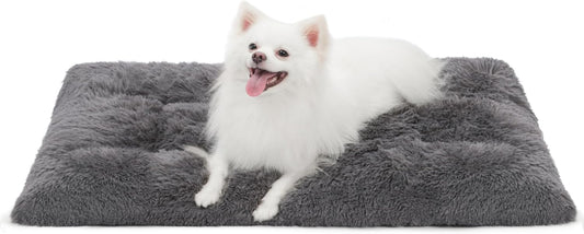 Medium Dog Bed Crate Pad Mat for Cages Washable Bed for Medium Small Size Dog Soft Kennel Pad Anti-Slip Pet Bed,30" X 20",Dark Grey