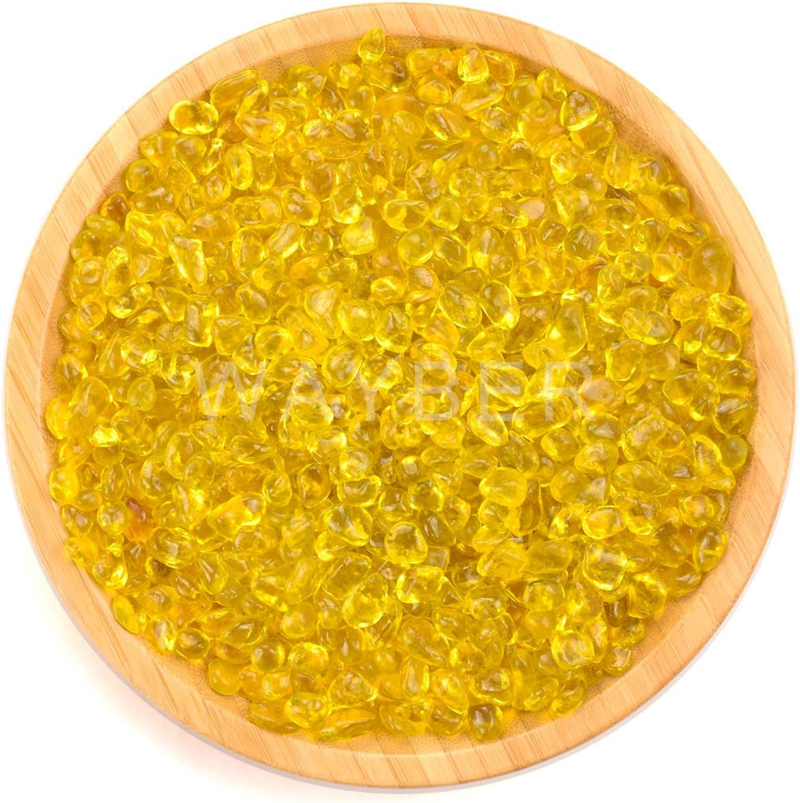 Glass Stones, 1Lb/460G Irregular Sea Glass Pebbles Non-Toxic Artificial Gemstones for Vase Filler/Terrarium Flowerpot Aquarium Turtle Tank Decoration/Handcraft Making, Yellow