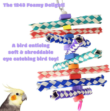 1243 Foamy Delight Shredding Colorful Parrot Parrotlet Quaker Cockatoo Budgie