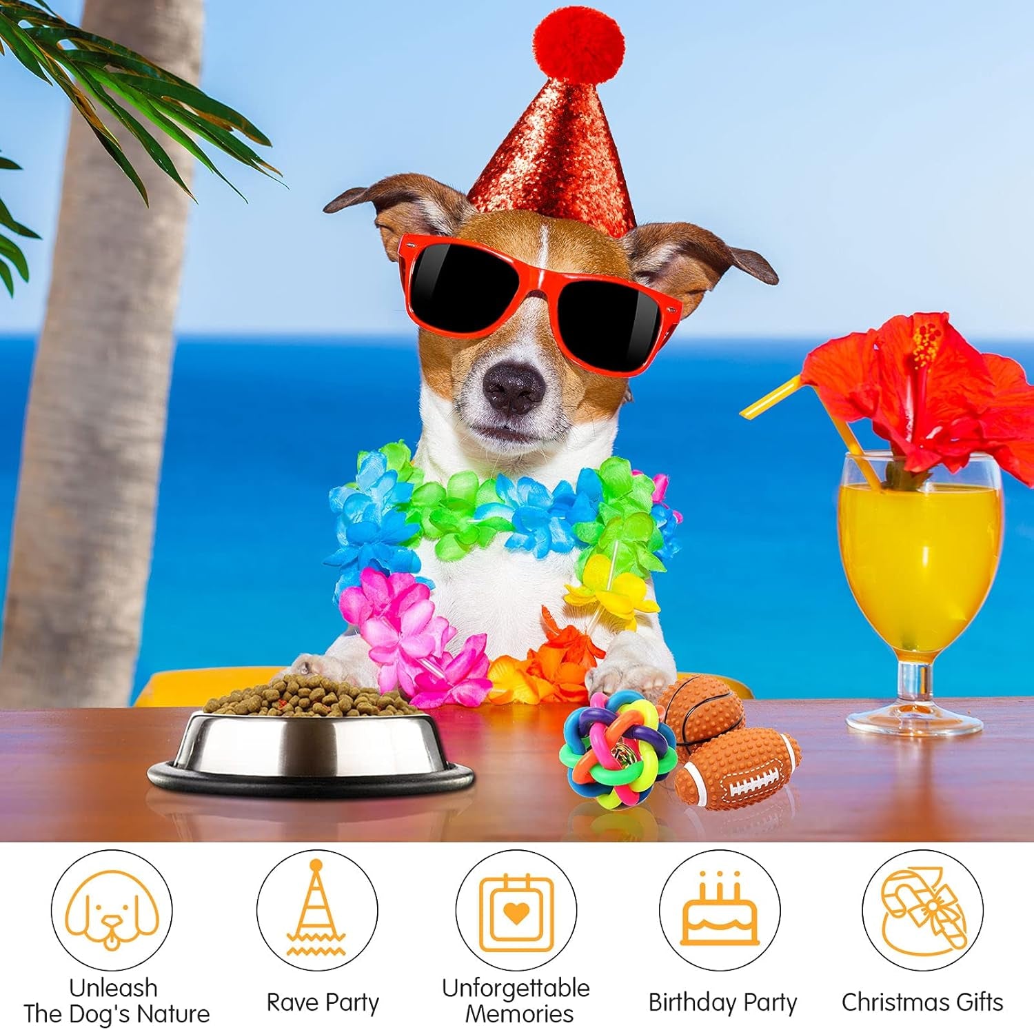 4 Pieces Dog Birthday Hat for Pets Christmas Party Decoration Accessories Pet Headband Hats Charms Grooming Accessories (Red, Blue, Gold, Pink) Classic Style