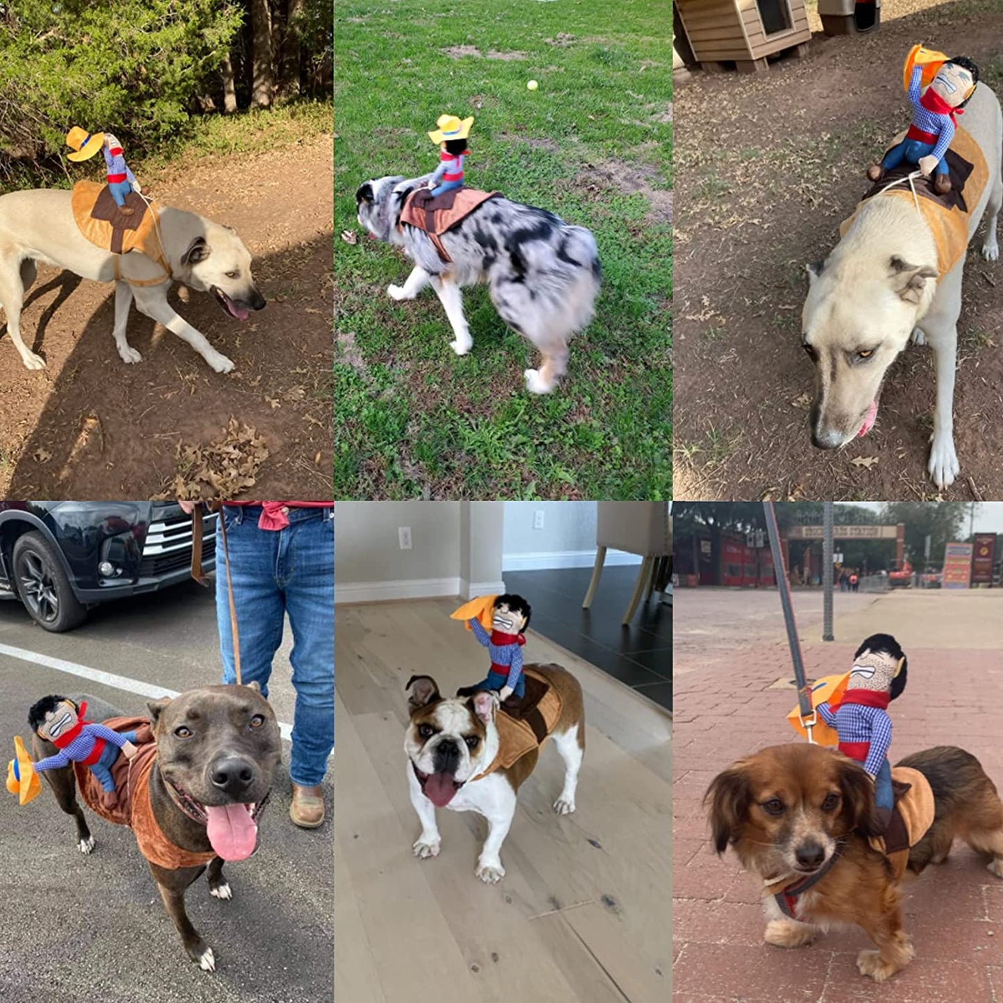 Pet Costume Dog Costume Clothes Pet Outfit Suit Cowboy Rider Style with Doll and Hat Pet Costume (S)