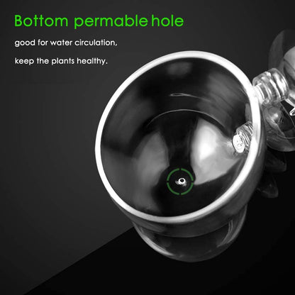 2X Crystal Glass Aquatic Plant Pot, Planter, Red Shrimp Live Plants Fish Tank Holder with 4X Suction Cups for Aquarium Aquascape Decoration…