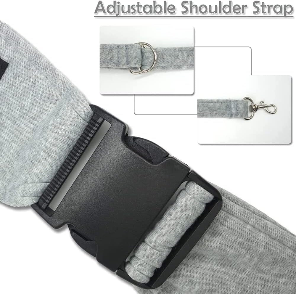 Small Dog Carrier Sling Cat Sling,Adjustable Strap Hand Free Pet Puppy for Outdoor Traveling Subway (Gray, Snap)