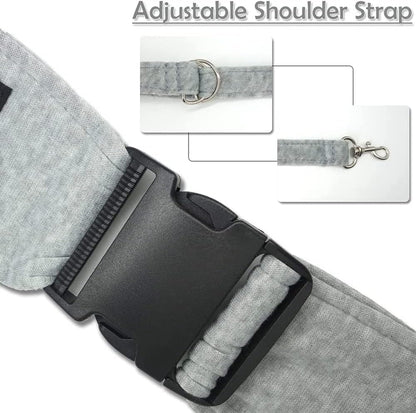Small Dog Carrier Sling Cat Sling,Adjustable Strap Hand Free Pet Puppy for Outdoor Traveling Subway (Gray, Snap)