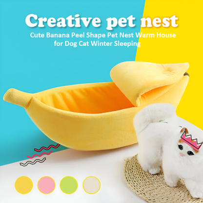 Banana Cat Bed House Funny Cute Cozy Cat Mat Beds Warm Durable Portable Pet Basket Kennel Dog Cushion Cat Supplies Multicolor